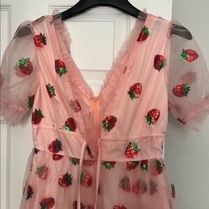 Pink Dress with Strawberry Sequins